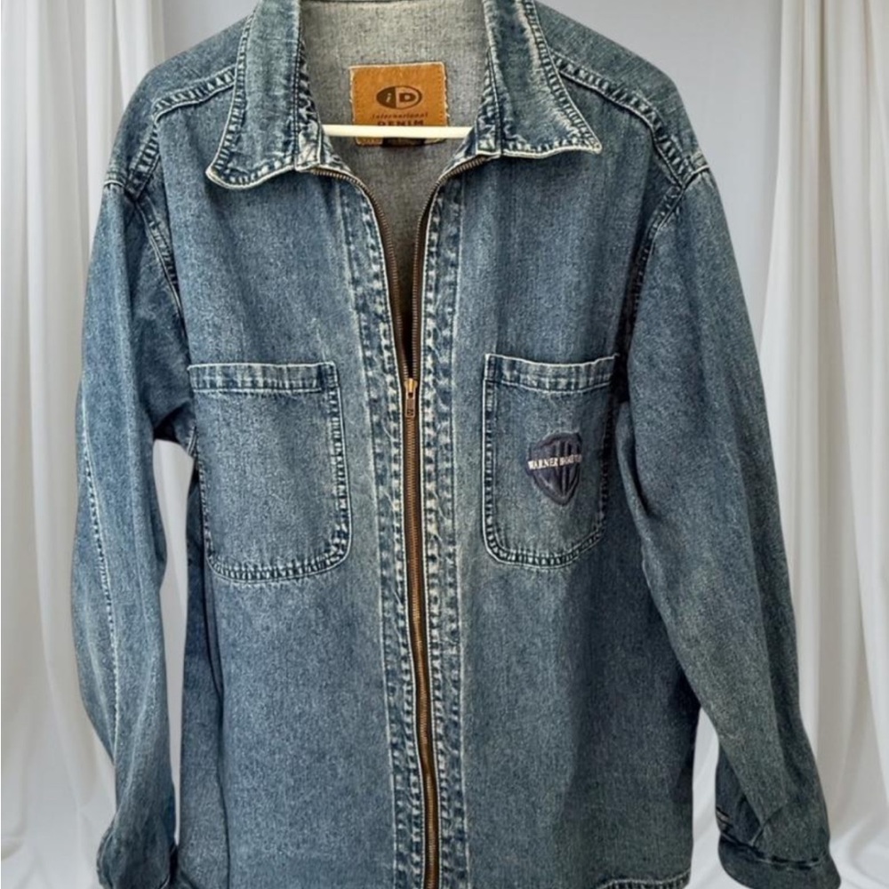 Men's Denim Jacket with Warner Home Video Patch - International Denim - Sz. L